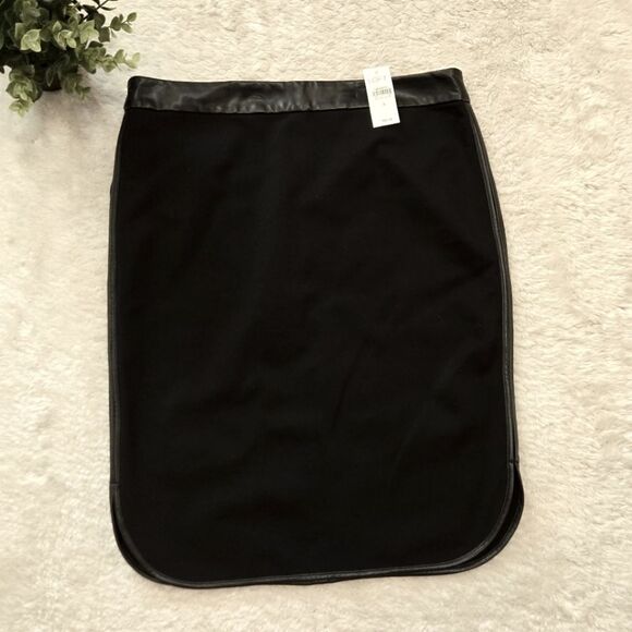 LOFT Dresses & Skirts - LOFT Black Pencil Skirt with Faux Leather Trim